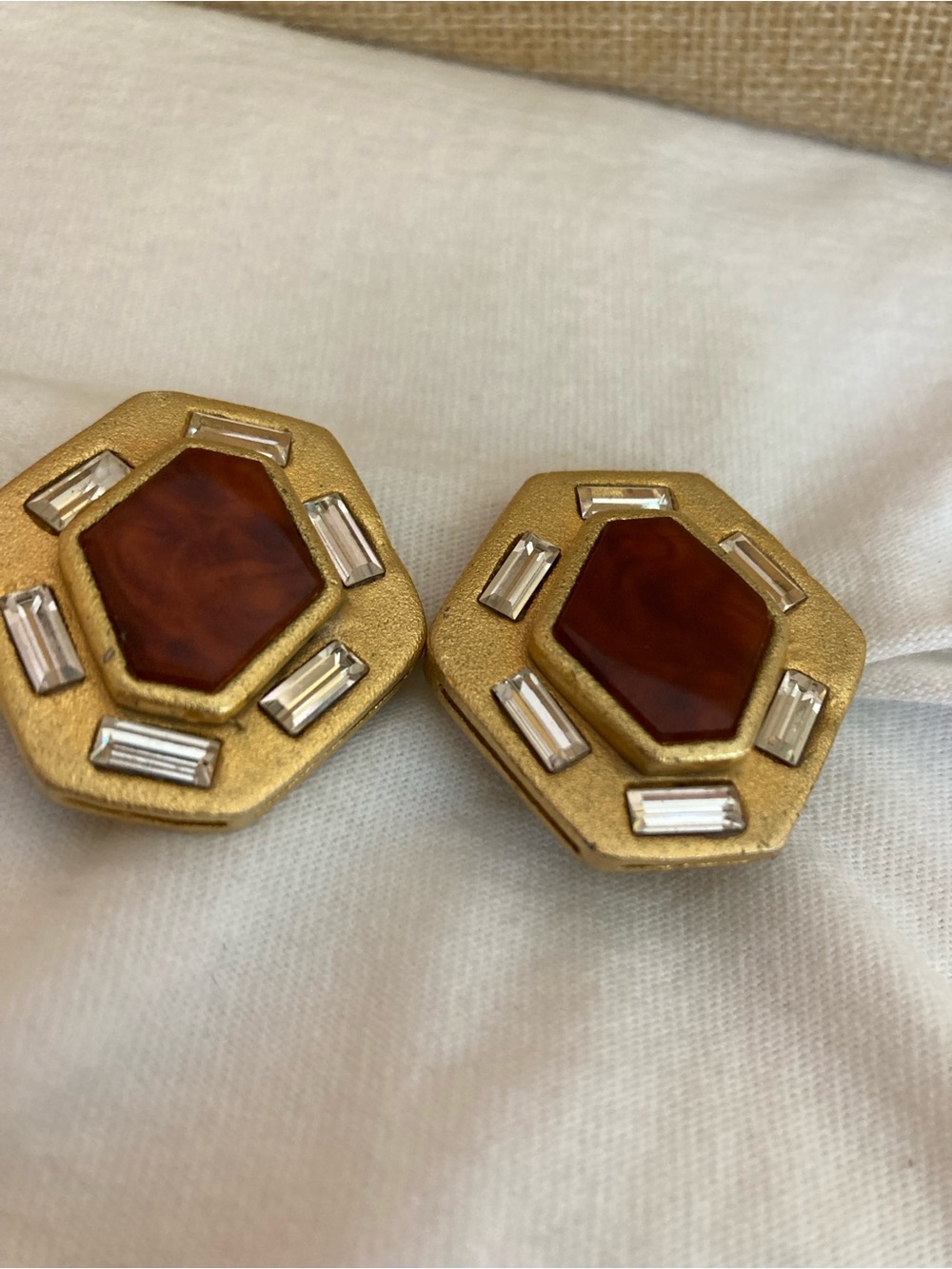 Gianni de Liguoro Signed Italian Designer Vintage Runway Clip on Earrings